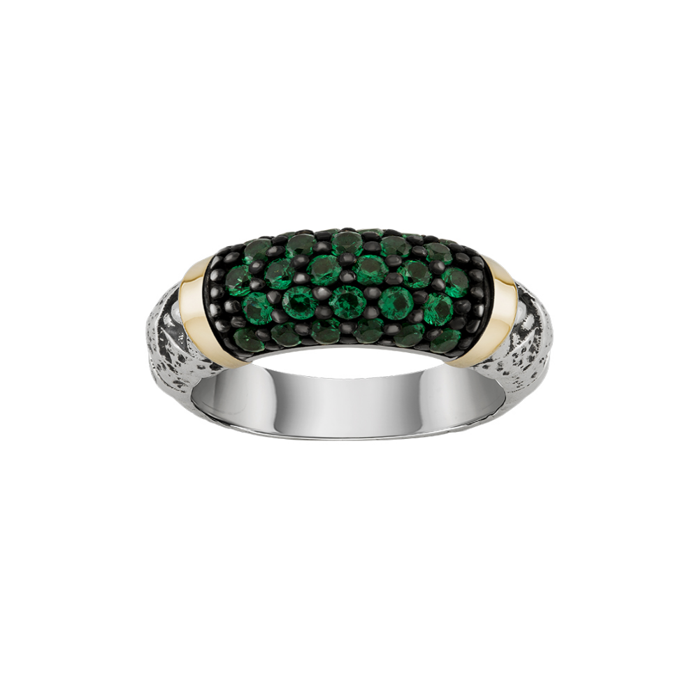 ANEL TASHI BY ME VERDE EM PRATA 925% E OURO 375