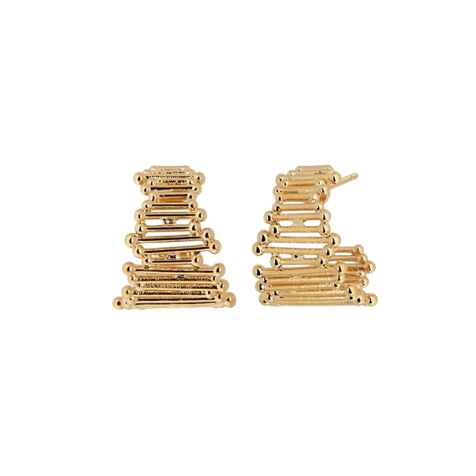 BRINCOS VIDAL & VIDAL EM BRONZE COM BANHO DE OURO 18K