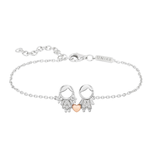 PULSEIRA UNIKE GIRL & BOY EM PRATA 925% COOM ZIRCÓNIAS "UK.PU.1110.0003"