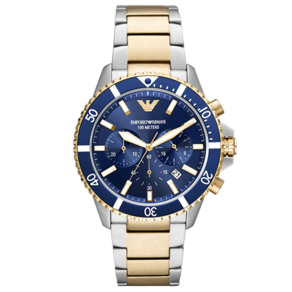 RELOGIO EMPORIO ARMANI BICOLOR MUST. AZUL