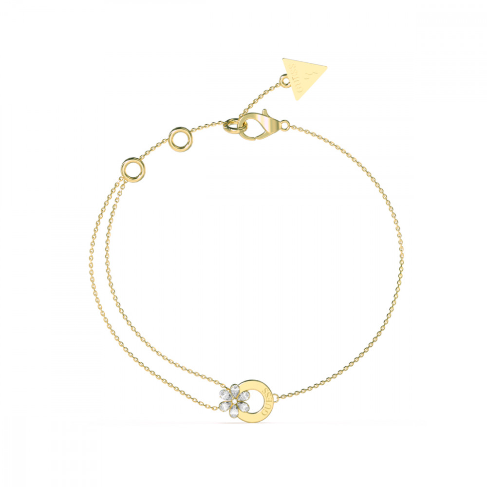 PULSEIRA GUESS EM AÇO DOURADO COM ZIRCÓNIAS