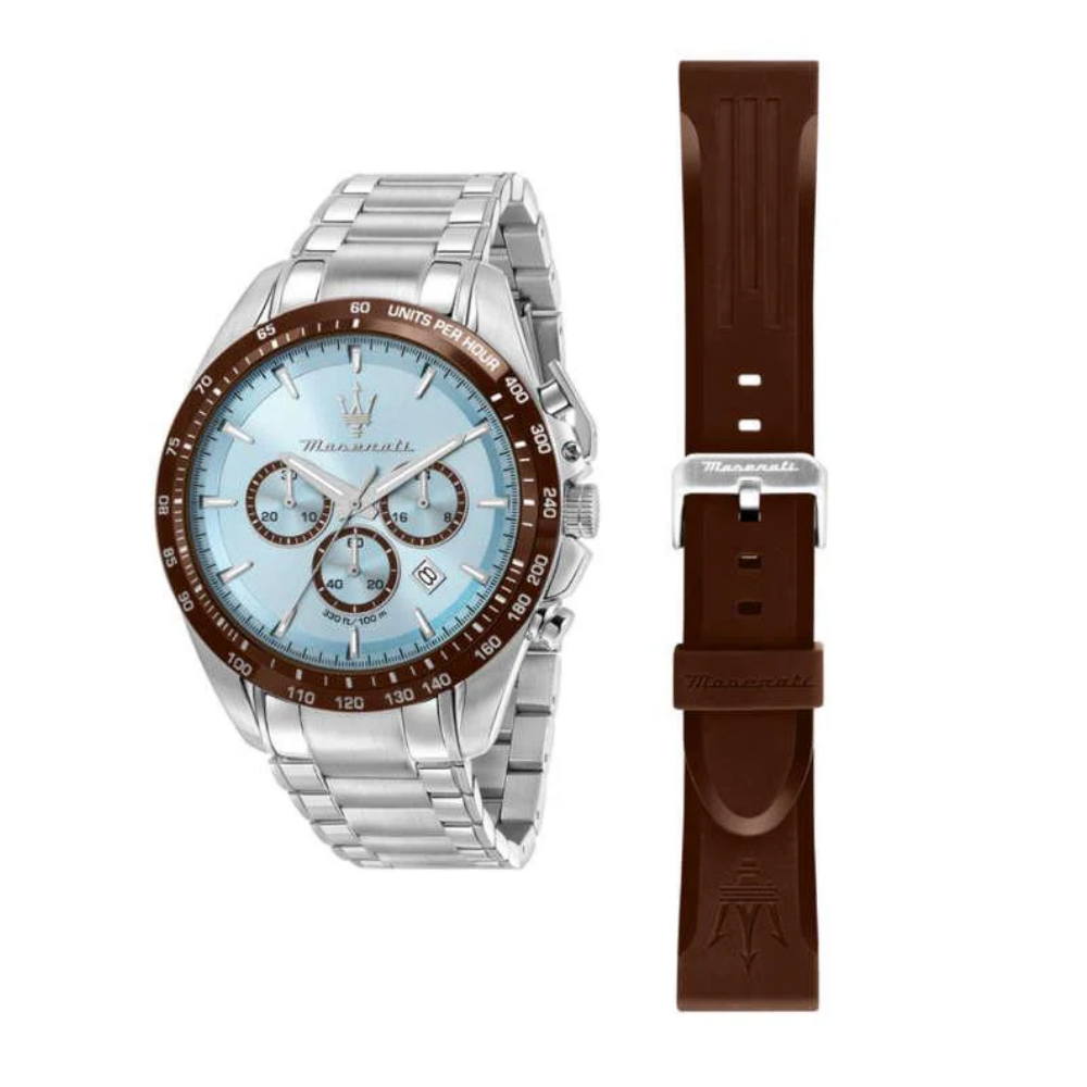 RELOGIO MASERATI TRAGUARDO 45mm LIGHT BLUE DIAL