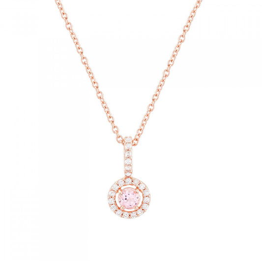 COLAR UNIKE EM PRATA 925% LOVE IN ROSE SOLITAIRE
