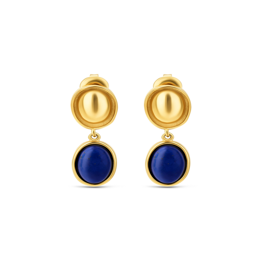BRINCOS ONE SENHORA ELEMENT LONG BLUE GOLD