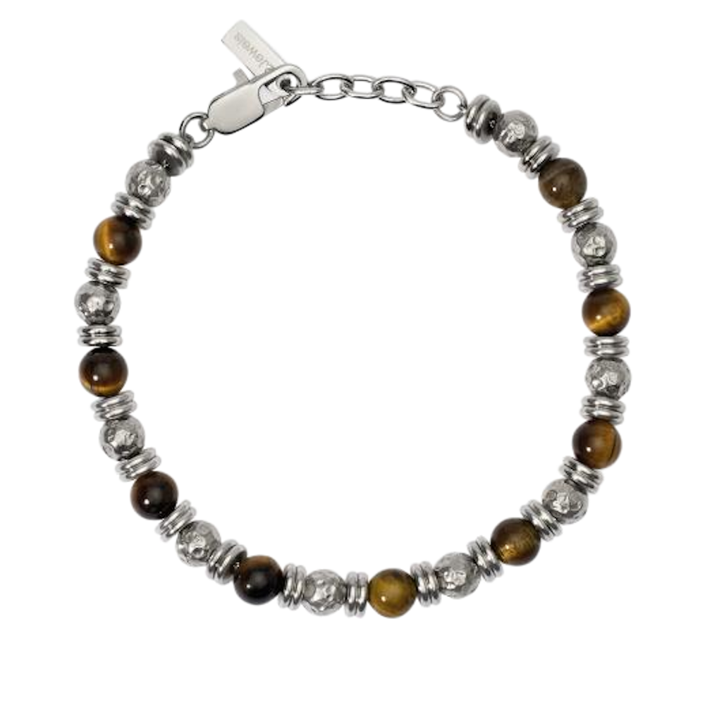 PULSEIRA 2JEWELS EM AÇO BOLAS CASTANHO