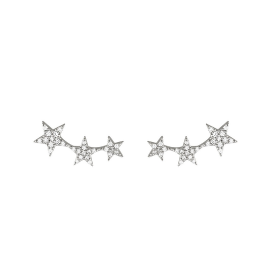 BRINCOS UNIKE MIX & MATCH STARS I EM PRATA 925% COM ZIRCÓNIAS "UK.BR.1204.0055"