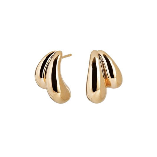 BRINCOS VIDAL & VIDAL EM BRONZE COM BANHO DE OURO 18K