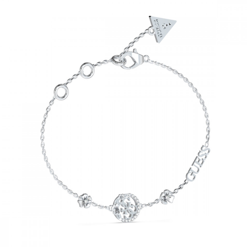 PULSEIRA GUESS EM AÇO PRATEADO COM ZIRCÓNIAS