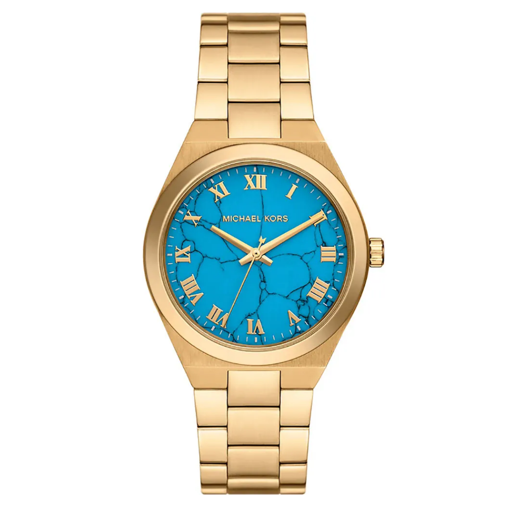 RELÓGIO MICHAEL KORS DOURADO MOSTRADOR TURQUESA "MK7460"