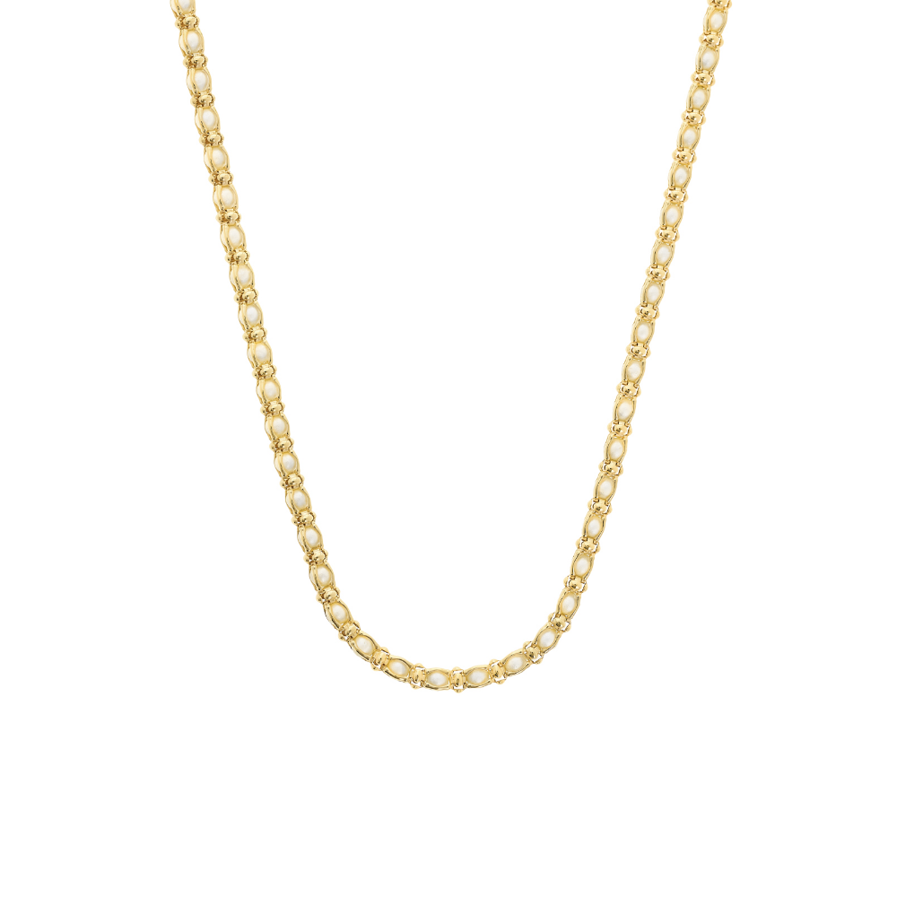 COLAR EUGENIO CAMPOS EM PRATA 925% DOURADA C/ PEROLAS