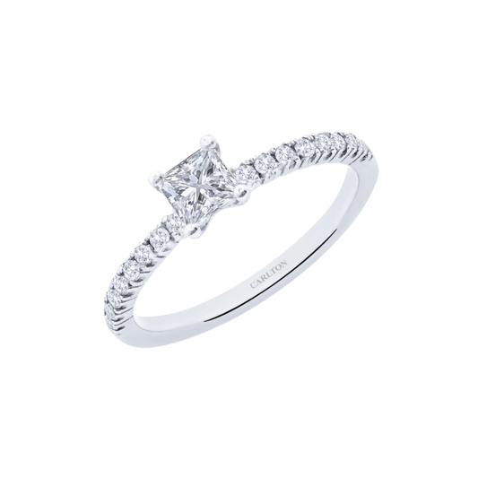 Solitário Carlton Jewellery Ouro 18k com Diamantes Princesa