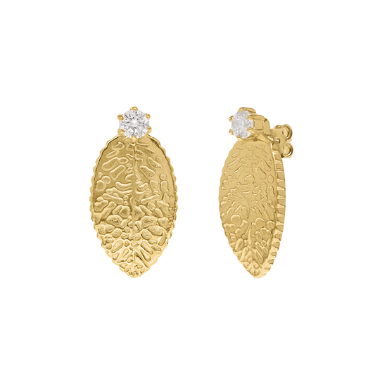 BRINCOS EUGÉNIO CAMPOS EM PRATA 925% DOURADA COM ZIRCÓNIAS