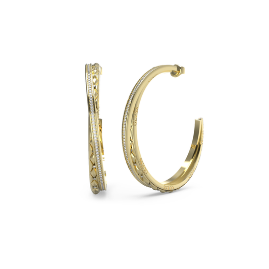 ARGOLAS GUESS EM AÇO DOURADO COM ZIRCÓNIAS