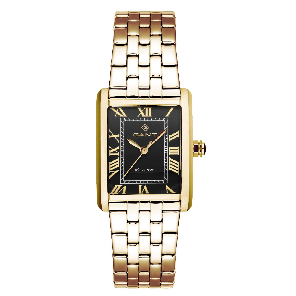 RELÓGIO GANT RHODE ISLAND 24 PRETO AÇO DOURADO