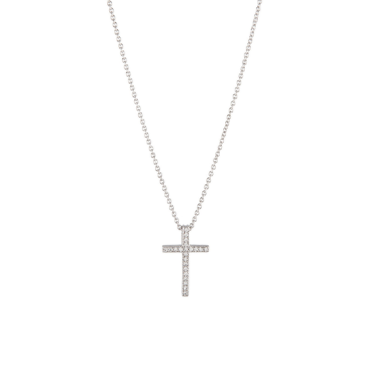 COLAR UNIKE MEANINGFUL CROSS I EM PRATA 925% COM ZIRCÓNIAS "UK.CL.1206.0025"