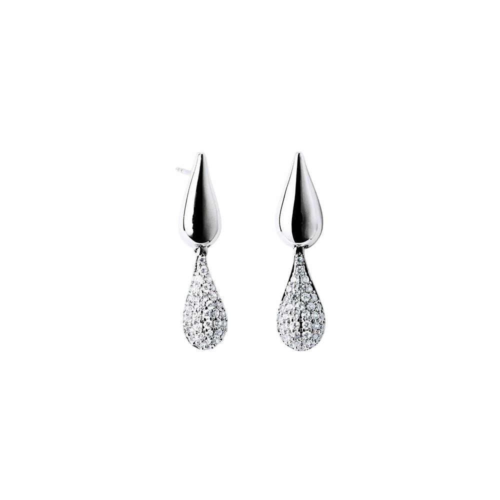 BRINCOS VIDAL & VIDAL EM BRONZE BANHADO A OURO DE 18KT COM ZIRCÓNIAS