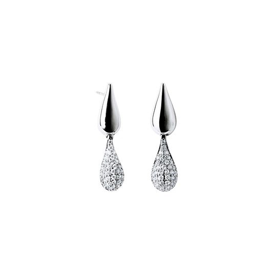 BRINCOS VIDAL & VIDAL EM BRONZE BANHADO A OURO DE 18KT COM ZIRCÓNIAS