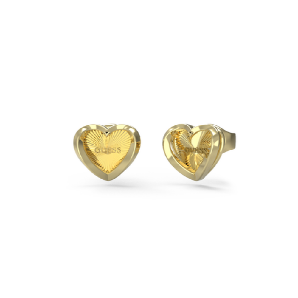 BRINCOS GUESS EM AÇO DOURADO COM ZIRCÓNIAS