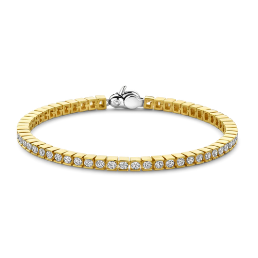 PULSEIRA RIVIERA TI SENTO EM PRATA 925% DOURADA COM ZIRCÓNIAS