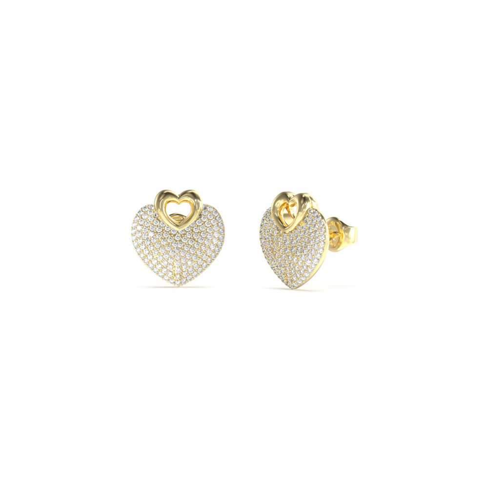 BRINCOS GUESS EM AÇO DOURADO COM ZIRCÓNIAS