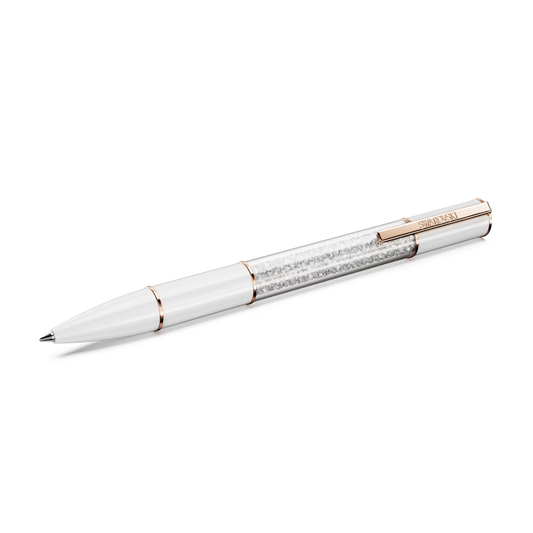 Caneta Swarovski Crystalline Lustre ballpoint pen, White, Rose gold-tone plated