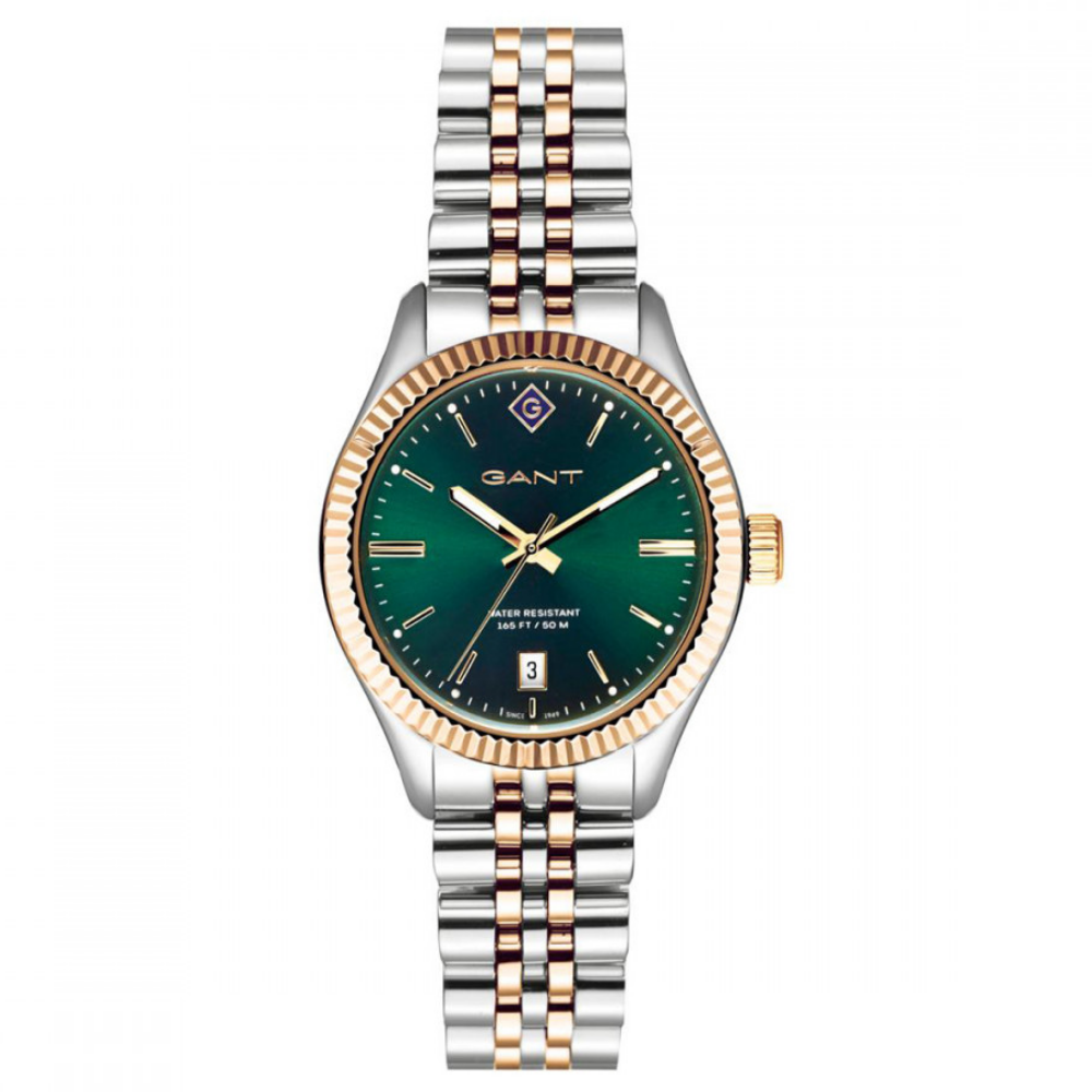 RELOGIO GANT SENHORA SUSSEX BICOLOR 34mm MOST. VERDE G136023