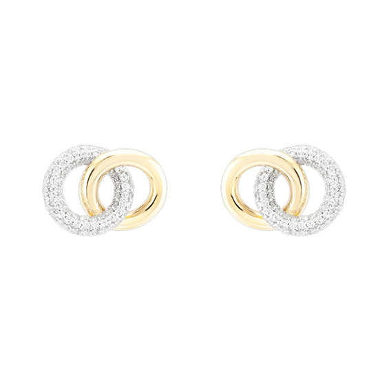 BRINCOS UNIKE CLASSY BOLD I EM PRATA 925% COM ZIRCÓNIAS "UK.TN.1205.0014"