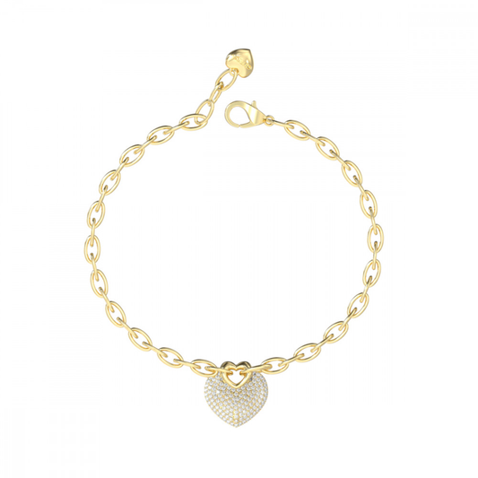 PULSEIRA GUESS CRAZY IN LOVE EM AÇO DOURADO COM ZIRCÓNIAS