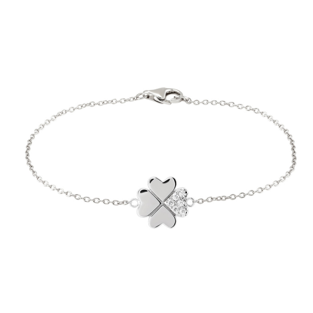 PULSEIRA UNIKE MEANINGFUL CLOVER I EM PRATA 925% COM ZIRCÓNIAS "UK.PU.1204.0035"
