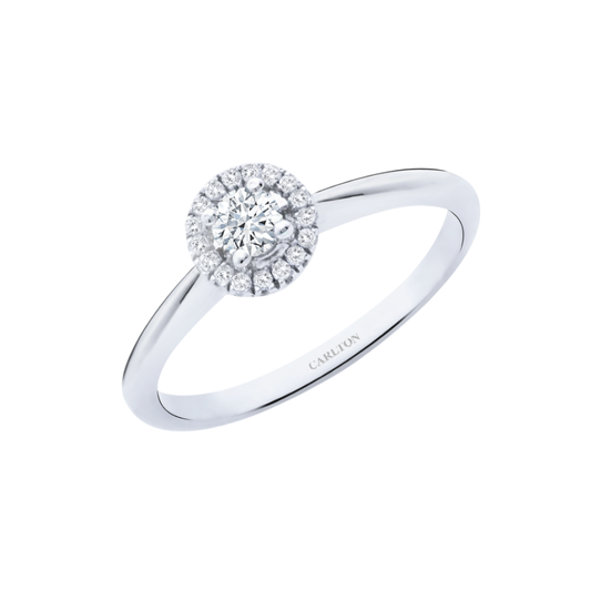 Solitário Carlton Jewellery Halo Ouro 18k com Diamantes
