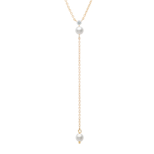 COLAR UNIKE EM PRATA 925% COM ZIRCÓNIAS E PÉROLAS