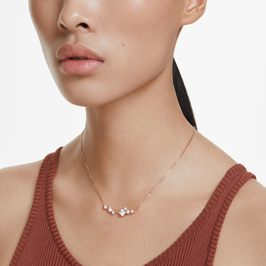 COLAR SWAROVSKI CONSTELLA Lapidações redondas, Branco, Lacado a rosa dourado