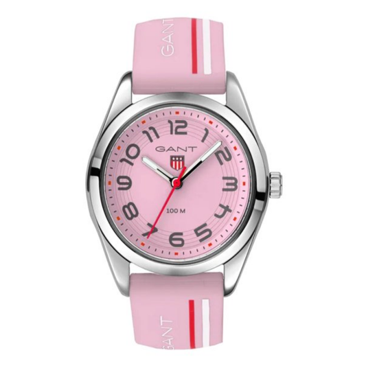 RELOGIO GANT TEENS GRADUARTE 32mm SILICONE ROSA RISCAS K320007-S