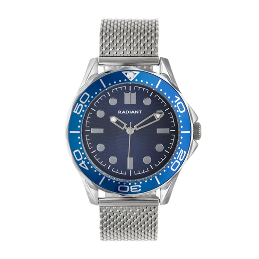 RELÓGIO HOMEM RADIANT CHRIS AZUL BRACELETE PRATEADA