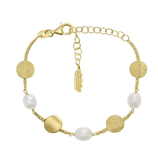 PULSEIRA EUGÉNIO CAMPOS EM PRATA 925 C/ CÍRCULOS E PEROLAS