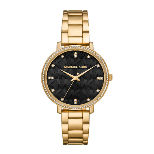 RELÓGIO MICHAEL KORS DOURADO COM MOSTRADOR PRETO