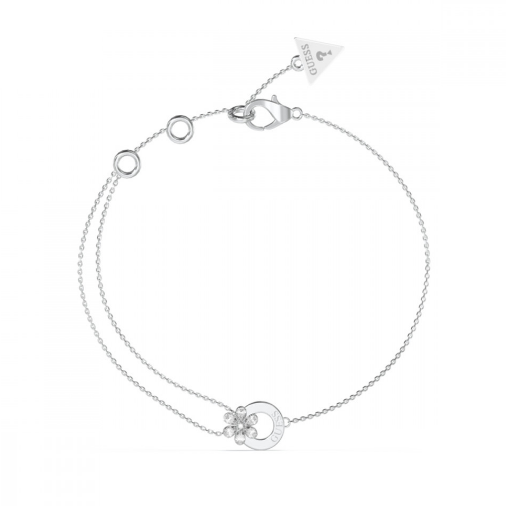 PULSEIRA GUESS EM AÇO PRATEADO COM ZIRCÓNIAS