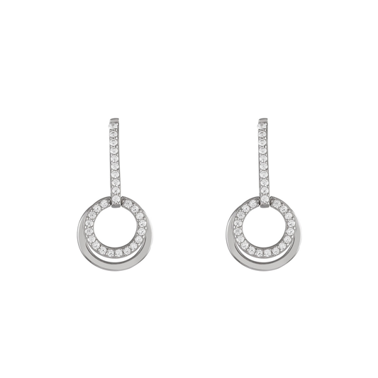 BRINCOS UNIKE EM PRATA 925% CLASSY CIRCLE I