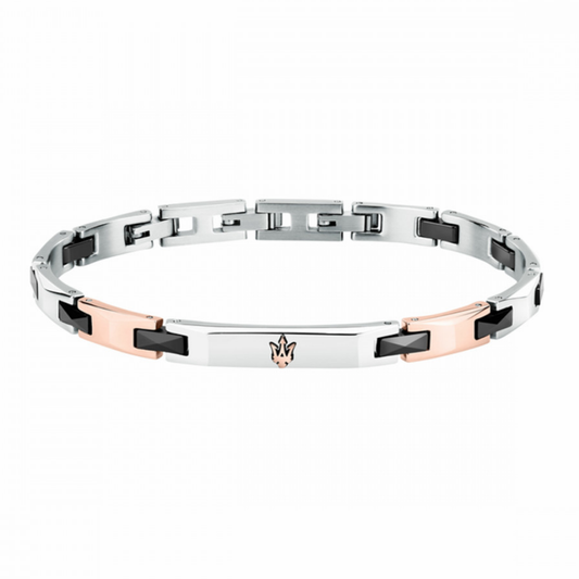 PULSEIRA MASERATI EM AÇO E CERÂMICA 18 + 3,5 CM