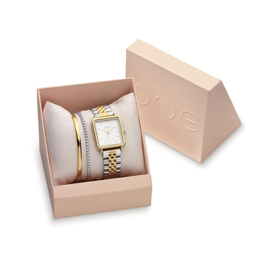 BOX RELÓGIO + PULSEIRAS ONE SENHORA DAZZLE