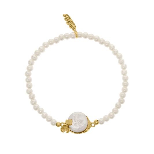 PULSEIRA EUGÉNIO CAMPOS EM PRATA 925% DOURADA COM PÉROLAS DE ÁGUA DOCE