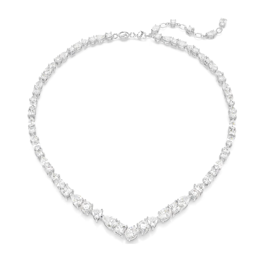 Colar Swarovski Mesmera, Cortes mistos, Branco, Banhado a ródio