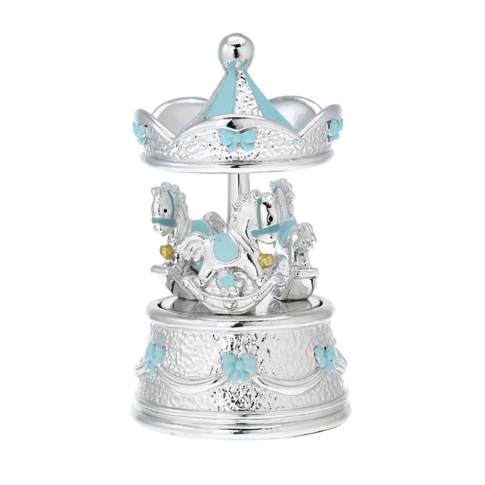 CARROSSEL CAVALOS AZUL 10 X 17