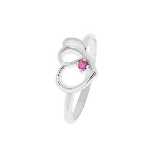 ANEL EUGÉNIO CAMPOS EM PRATA 925% CORAÇÃO COM ZIRCÓNIAS "110.C018.B.E.16"