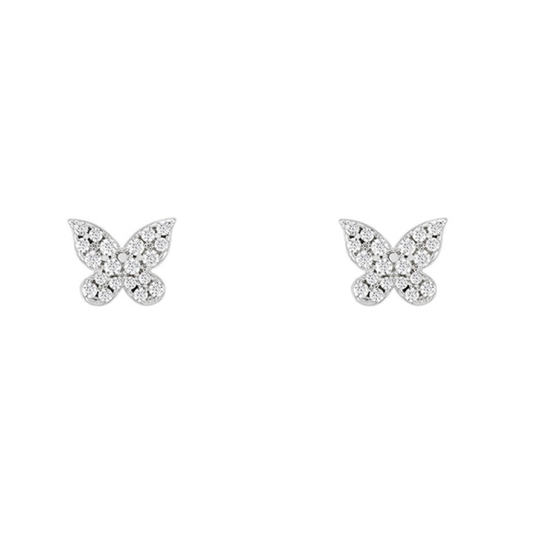 BRINCOS UNIKE MIX & MATCH BUTTERFLY I EM PRATA 925% COM ZIRCÓNIAS "UK.BR.1204.0119"