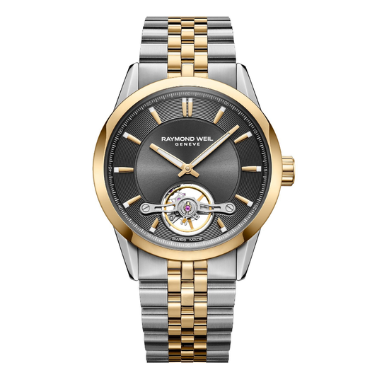 RELÓGIO RAYMOND WEIL FREELANCER AUTOMÁTICO BICOLOR MOSTRADOR CINZA