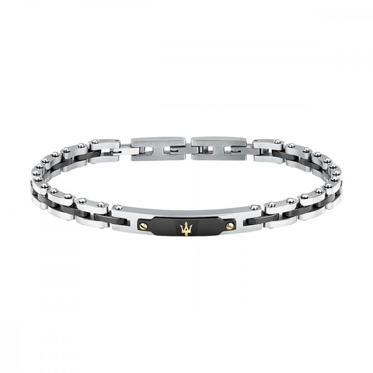 PULSEIRA MASERATI M AÇO E CERÂMICA COM OURO 18K " JM424AXU06"