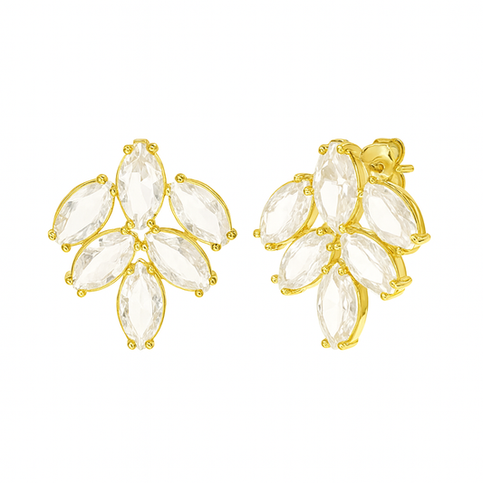 BRINCOS GLAMOUR PEQUENOS EUGÉNIO CAMPOS EM PRATA 925% COM ZIRCÓNIAS