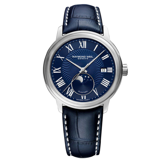 RELOGIO RAYMOND WEIL MAESTRO AÇO MUST. AZUL MOON PHASE