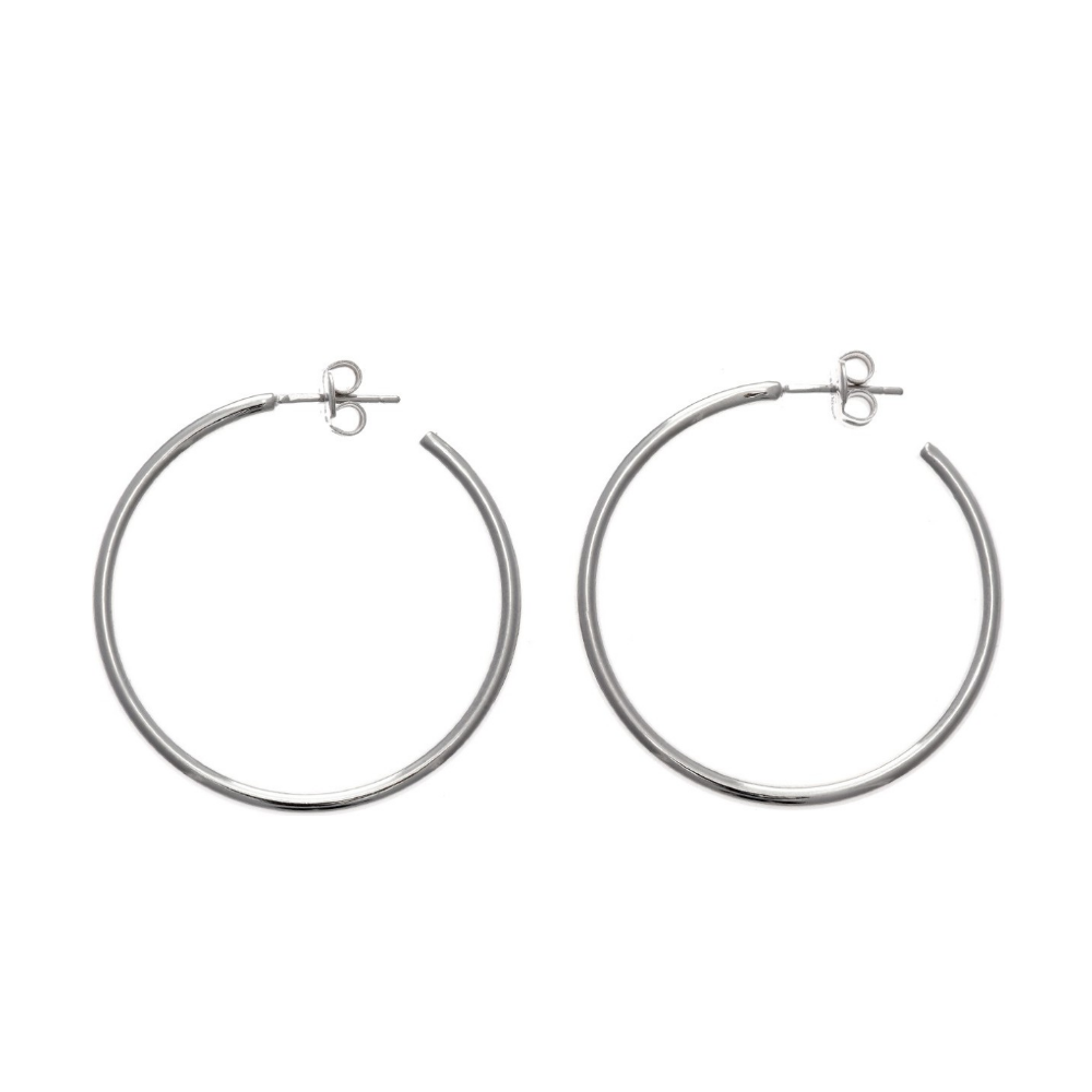 BRINCOS ARGOLA SALVATORE EM PRATA 925